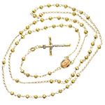 14K YELLOW Gold HOLLOW ROSARY Chain - 30 Inches Long 4.03MM Wide 2