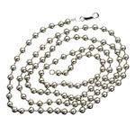 14K WHITE Gold SOLID BALL Chain - 32 Inches Long 5MM Wide 2