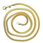 14K YELLOW Gold HOLLOW FRANCO Chain - 22 Inches Long 3MM Wide 2