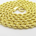 "Mens 10k Yellow Gold Hollow rope chain ELNC15 20"" long and 2.5mm wide 2"