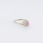 10k Yellow Gold Syntetic pink gemstone ring ajr53 Size: 8 4