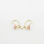 14K Yellow gold Simple heart hoop earrings for Children/Kids web62 2