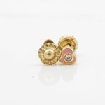 14K Yellow gold Heart cz stud earrings for Children/Kids web153 2