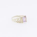 10k Yellow Gold Syntetic pink gemstone ring ajjr52 Size: 2.25 4