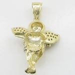 Mens 10k Yellow gold Yellow gold angel praying cz pendant LIGS9 4