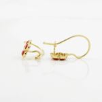 14K Yellow gold Flower cz hoop earrings for Children/Kids web27 4