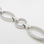 Sterling silver greek key oval round link bracelet SB105 7.5 inches long and 13mm wide 2