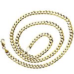 14K YELLOW Gold SOLID ITALY CUBAN Chain - 20 Inches Long 4.5MM Wide 2