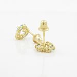 14K Yellow gold Heart fancy cz stud earrings for Children/Kids web437 4
