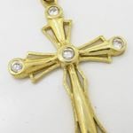 Mens 10k Yellow gold White gemstone jesus cross charm EGP100 2