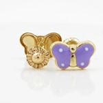 14K Yellow gold Butterfly stud earrings for Children/Kids web234 2