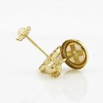 14K Yellow gold Round flower pearl stud earrings for Children/Kids web216 4