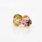 14K Yellow gold Bettle stud earrings for Children/Kids web162 2