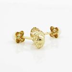 14K Yellow gold Small flower pearl stud earrings for Children/Kids web199 4