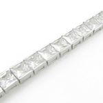 Ladies .925 Italian Sterling Silver princess cut cz tennis bracelet Length - 8 inches Width - 7mm 4