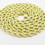 "Mens 10k Yellow Gold skinny rope chain ELNC10 24"" long and 3.3 mm wide 2"