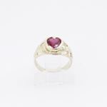 10k Yellow Gold Syntetic red gemstone ring ajjr73 Size: 2.25 2