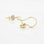 14K Yellow gold Heart cz hoop earrings for Children/Kids web70 4