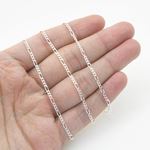 Silver Figaro link chain Necklace BDC74 4