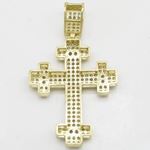 Mens 10k Yellow gold Cross head gold cross cz pendant GCHA5 4