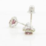 14K White gold Heart cz stud earrings for Children/Kids web253 4