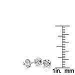 Ladies Platinum Natural Shiny Diamond Studs Earr-4