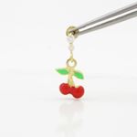 14K Yellow gold Cherry cz chandelier earrings for Children/Kids web528 2