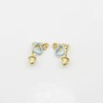 14K Yellow gold Open heart cz chandelier earrings for Children/Kids web409 4