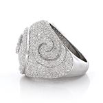 Sterling Silver Mens Diamond Ring 3Ctw (Sterling-2