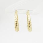 10k Yellow Gold earrings Fancy puff bamboo gold earrings AGBE77 2