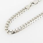 Mens 10k White Gold figaro cuban mariner link bracelet AGMBRP50 8 inches long and 4mm wide 2