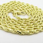 "Mens 10k Yellow Gold skinny rope chain ELNC30 22"" long and 2mm wide 2"