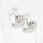 womens bp45 fancy earrings 14K white gold italian ball stud huggie hoop 2