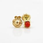 14K Yellow gold Small flower pearl stud earrings for Children/Kids web200 2