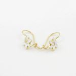 14K Yellow gold Flower cz hoop earrings for Children/Kids web42 2