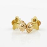 14K Yellow gold Thin flower pearl stud earrings for Children/Kids web171 4