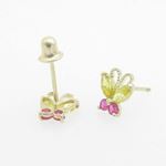 "14K Gold Earrings heart star flower dolphin penguin for Childeren