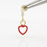 14K Yellow gold Open heart cz chandelier earrings for Children/Kids web411 2