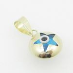 Womens bp8 kabbalah evil eye 14k solid yellow gold good luck charm pendant 4