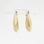 10k Yellow Gold earrings Fancy puff bamboo gold earrings AGBE81 2