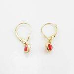 14K Yellow gold Heart chandelier earrings for Children/Kids web464 4