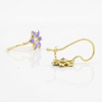 14K Yellow gold Flower cz hoop earrings for Children/Kids web45 4