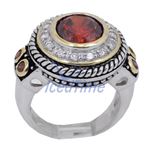 "Ladies .925 Italian Sterling Silver Ruby Red synthetic gemstone ring SAR21 6