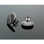 Sterling Silver Unisex Fashion Round Hand Set Stud Earrings ME0220 2