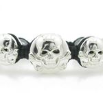 "Mens white skull string bracelet Diameter - 2.5 inch ( Large Medallion - 18mm