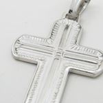 Fancy cross silver pendant SB42 40mm tall and 24mm wide 2