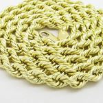 "Mens 10k Yellow Gold rope chain ELNC36 26"" long and 5mm wide 2"