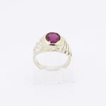 10k Yellow Gold Syntetic red gemstone ring ajjr88 Size: 2 2