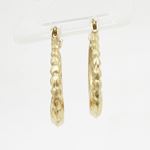 10k Yellow Gold earrings Fancy puff bamboo gold earrings AGBE73 2