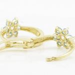 14K Yellow gold Flower cz hoop earrings for Children/Kids web345 4